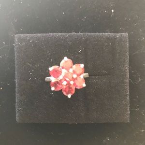 Garnet flower ring